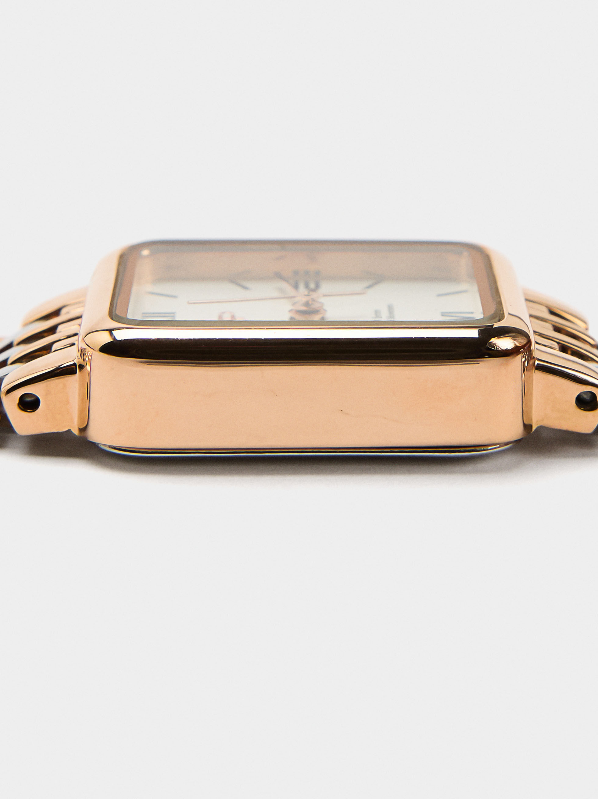 Quadratischer Uhr mit Edelstahlarmband