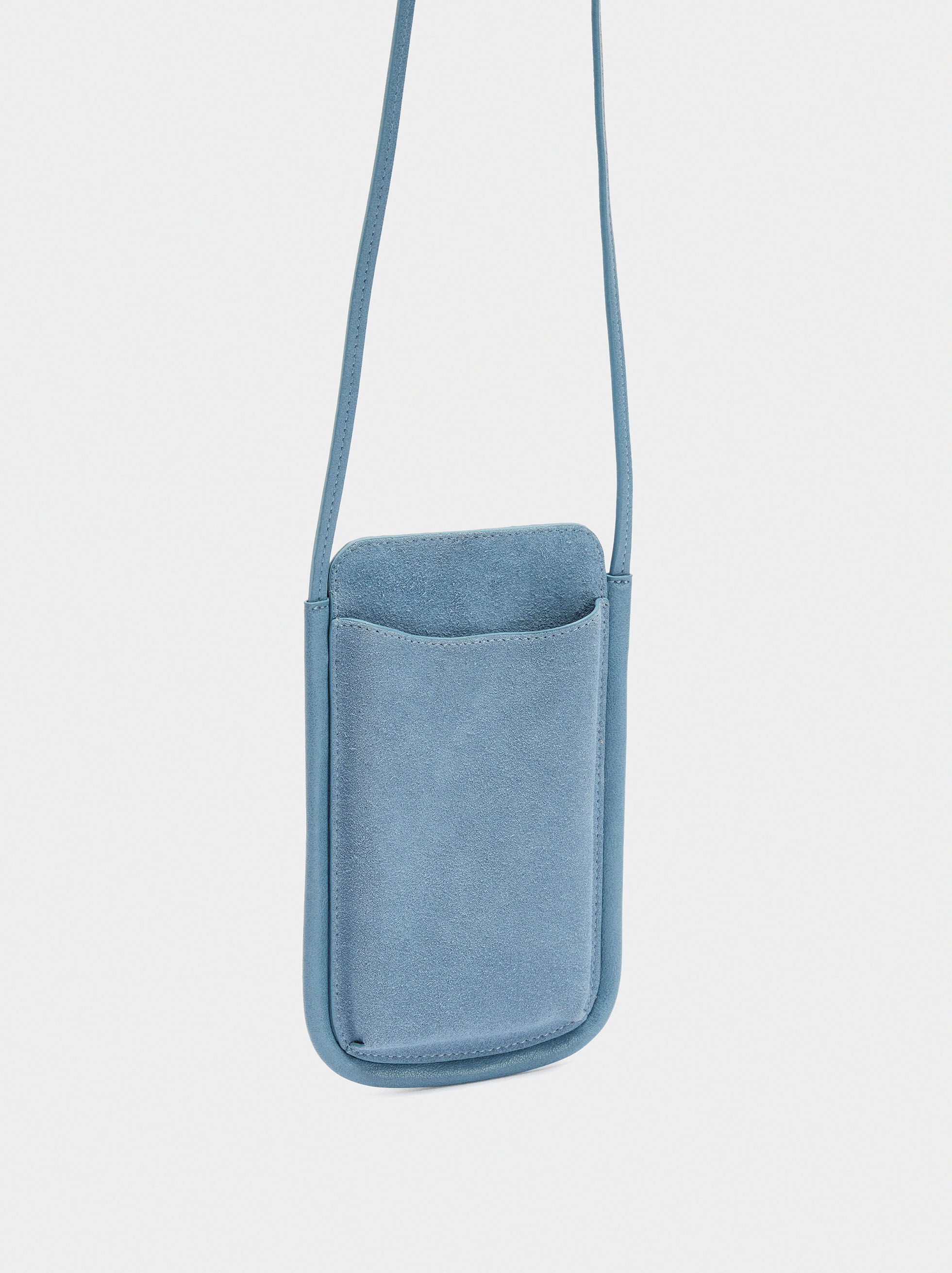 Handytasche mit Lederdetails