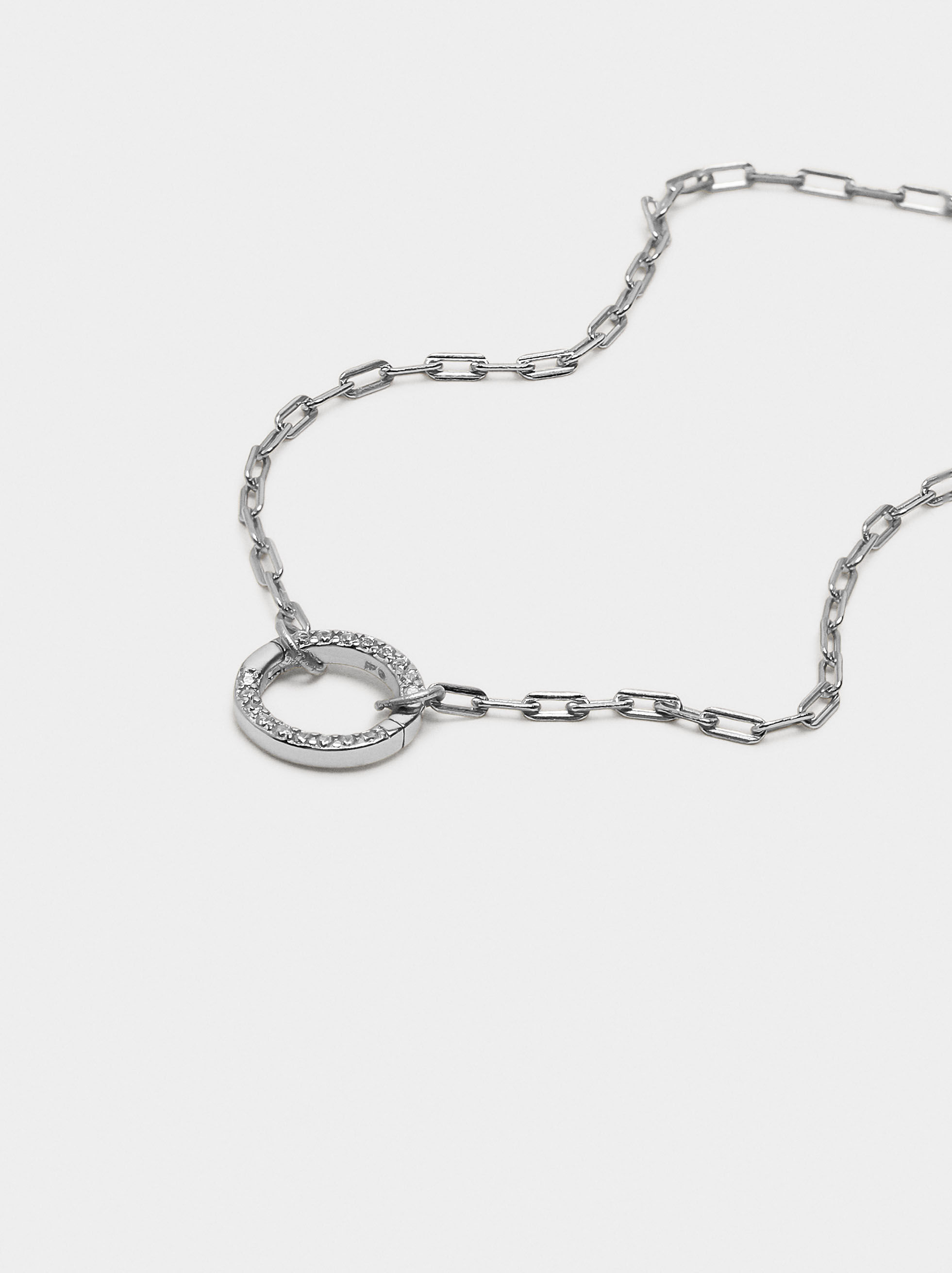 Gliederverbindung mit Anhänger aus Zirkonien - 925er Silber