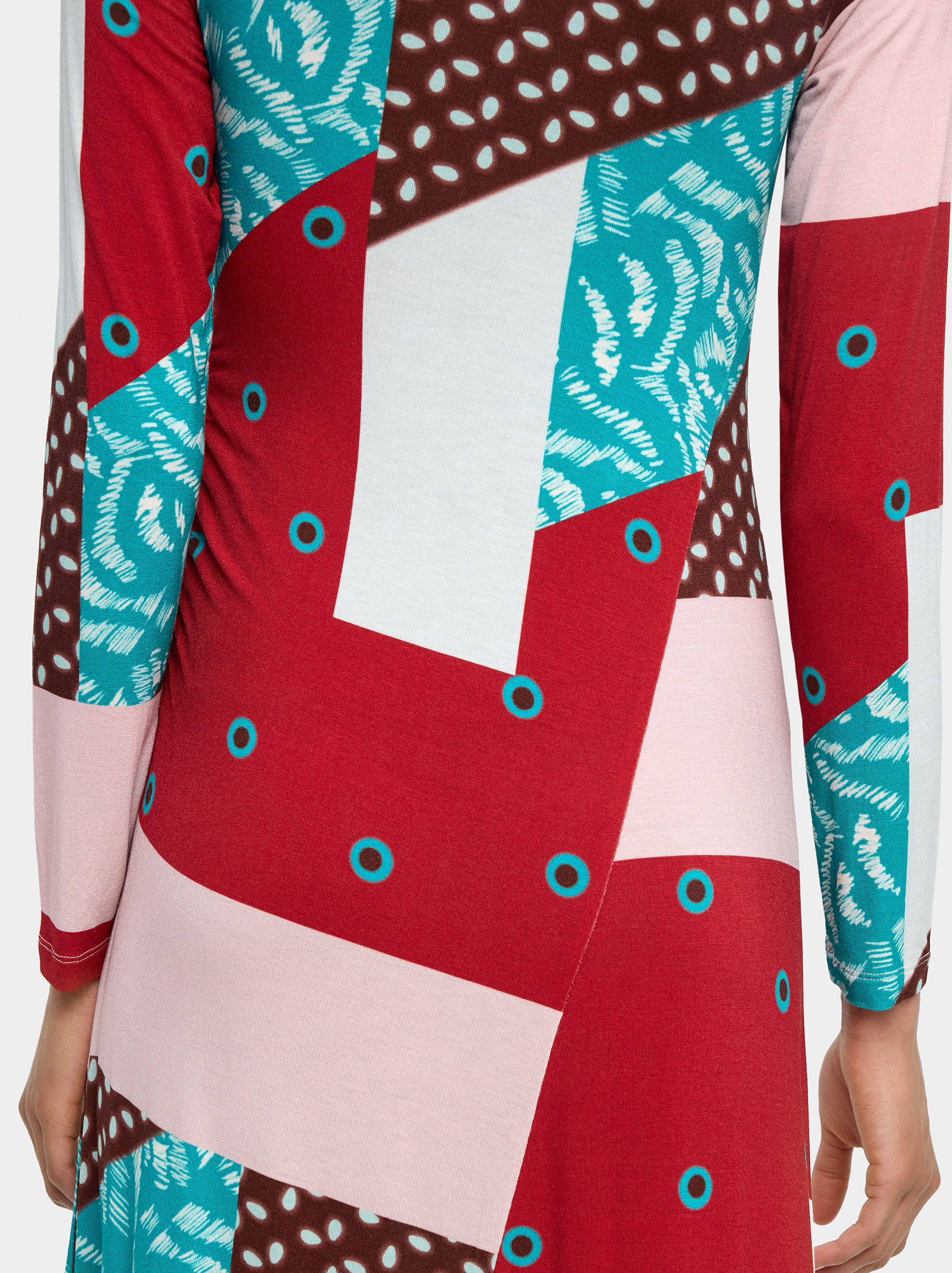 Asymmetrisches bedrucktes Kleid