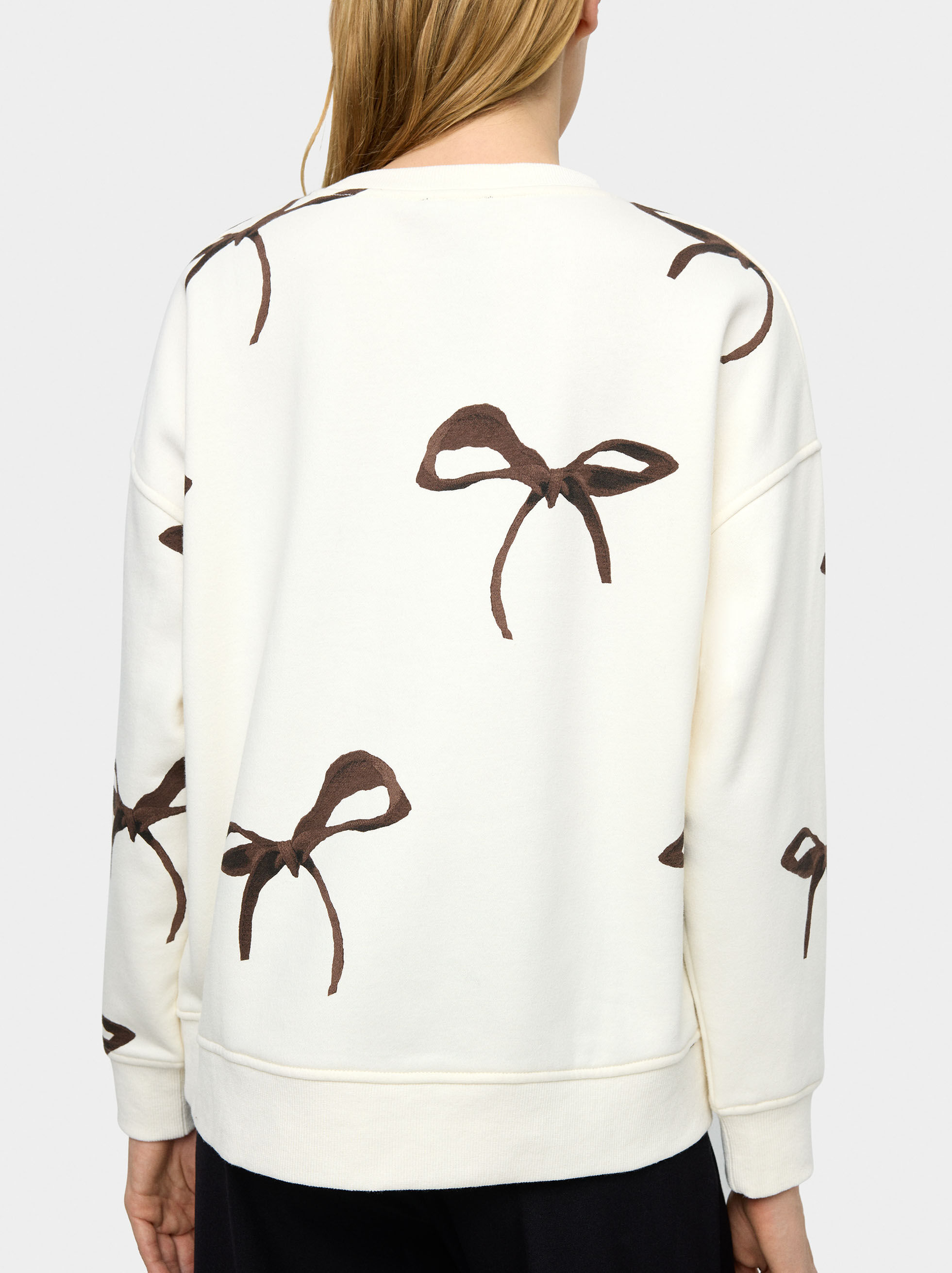 Bedrucktes Sweatshirt mit Schleifen