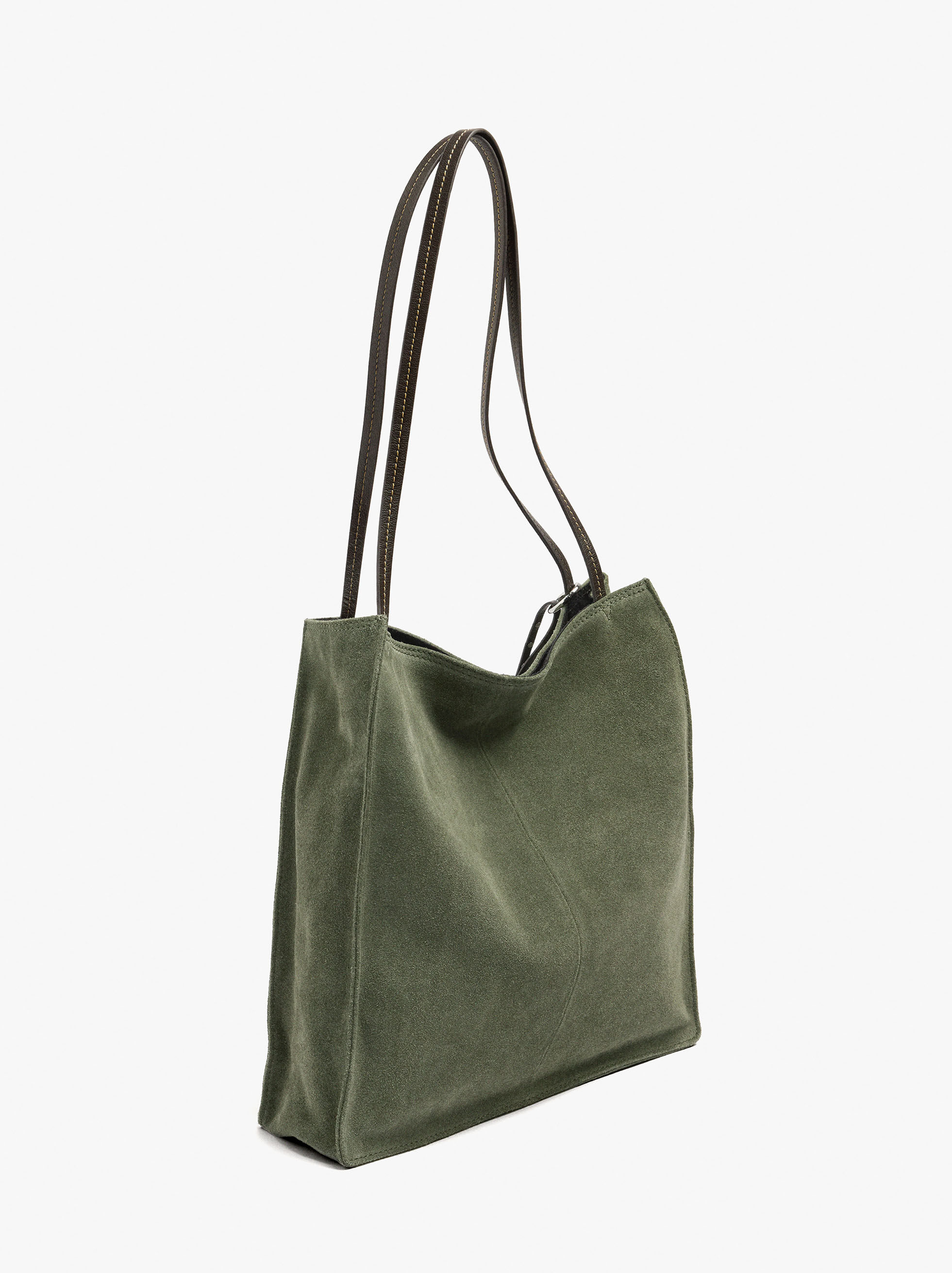 Rechteckige Lederhandtasche