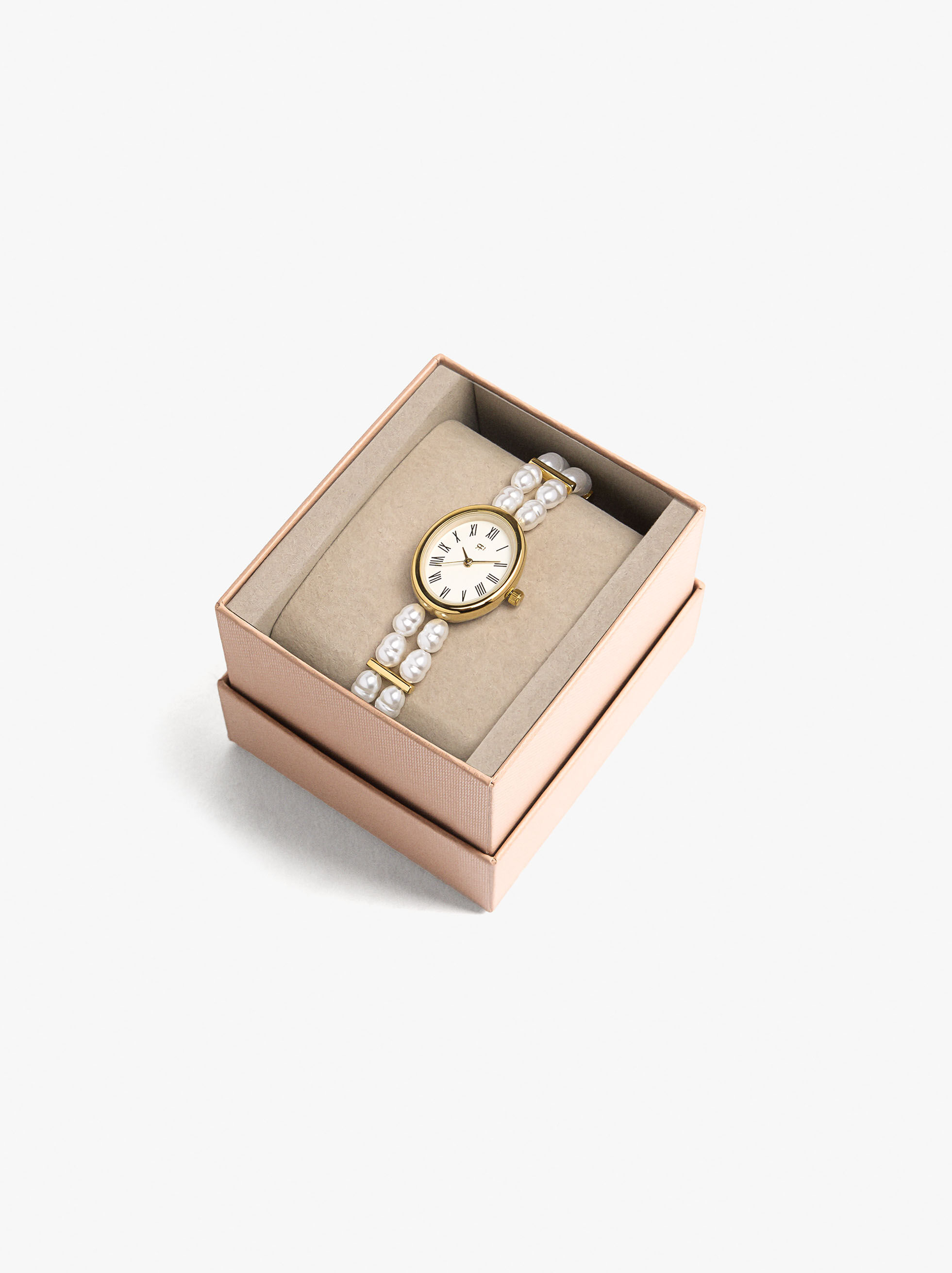 Uhr mit mehrfachem Perlenarmband