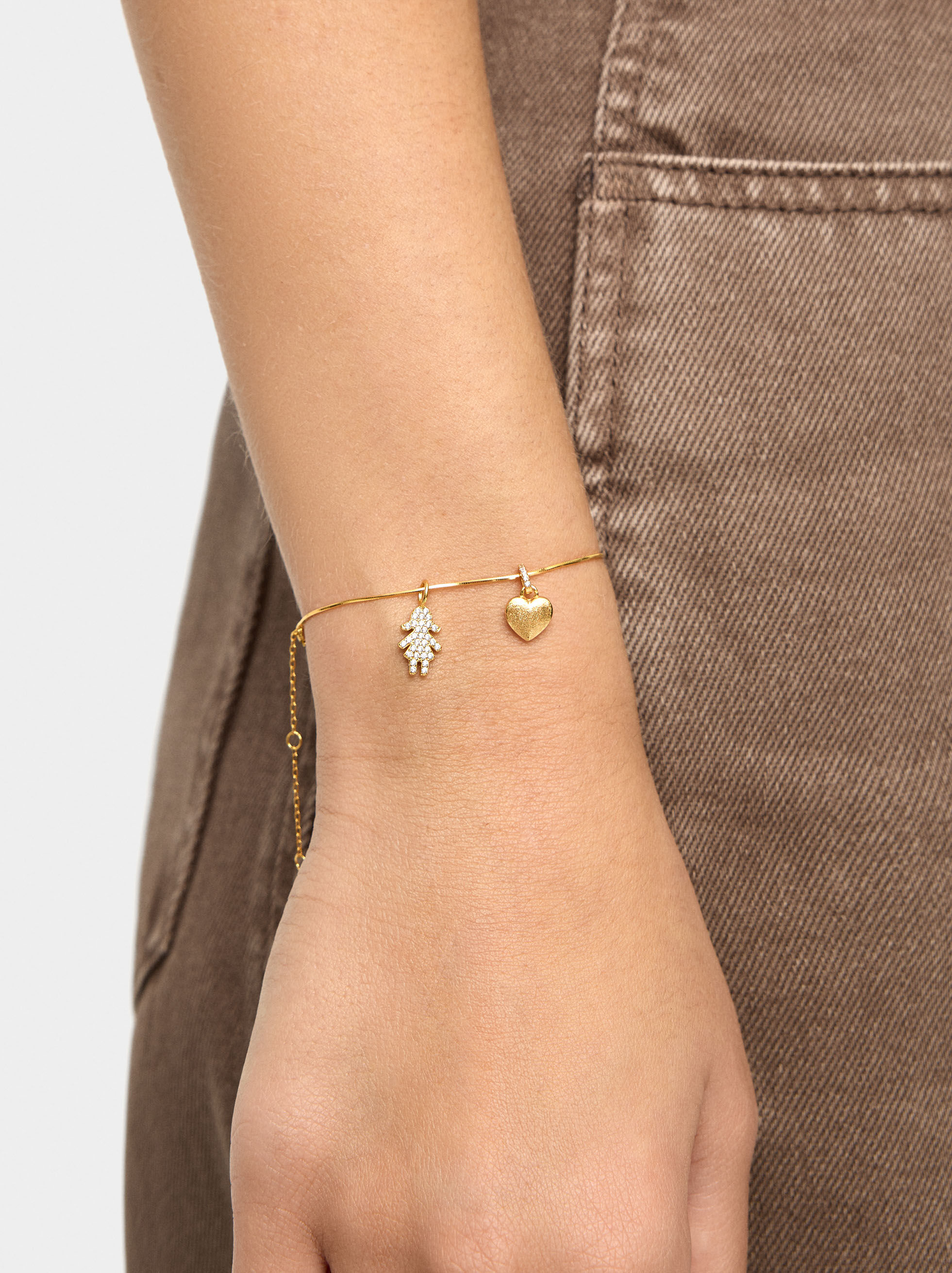 Charm Mädchen mit Zirkonia - Silber 925