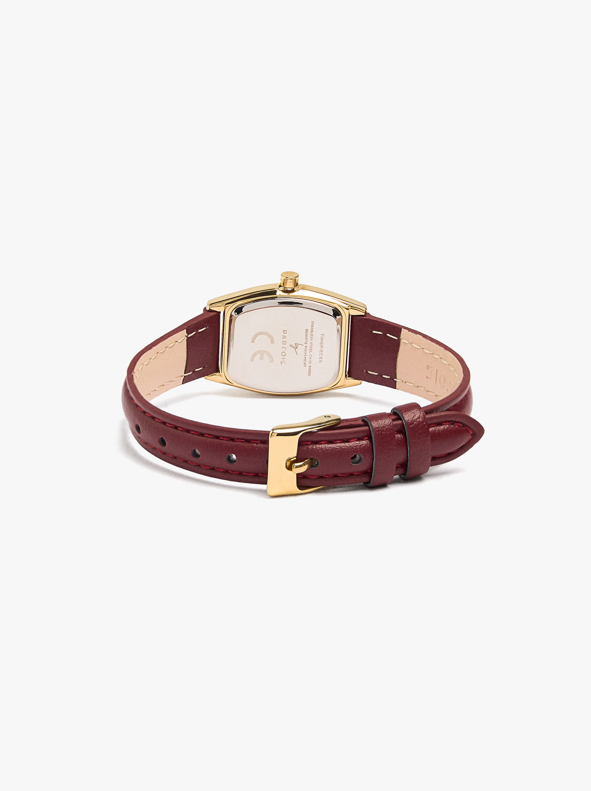Runder Uhr mit texturiertem Armband