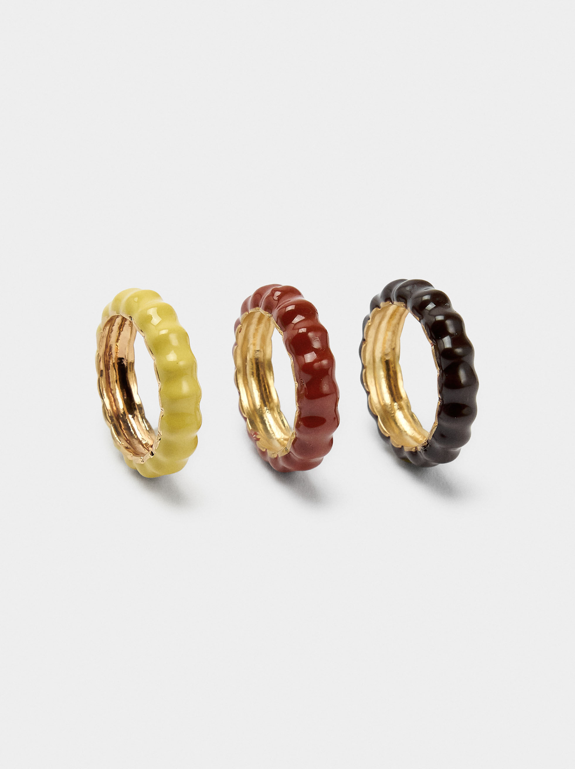 Ringset mit Wellen und Emaille