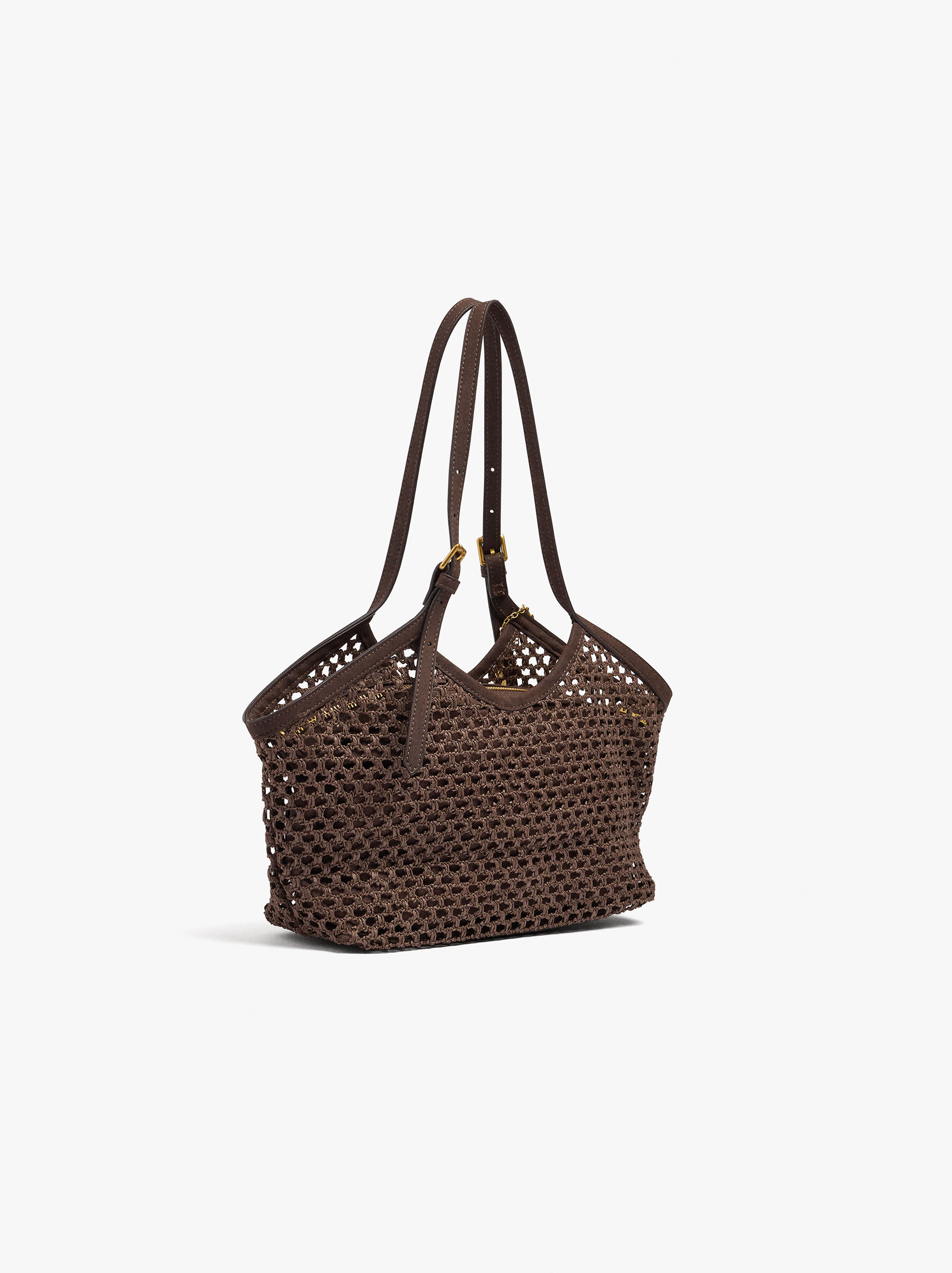 Tasche aus Strohoptik mit Henkel