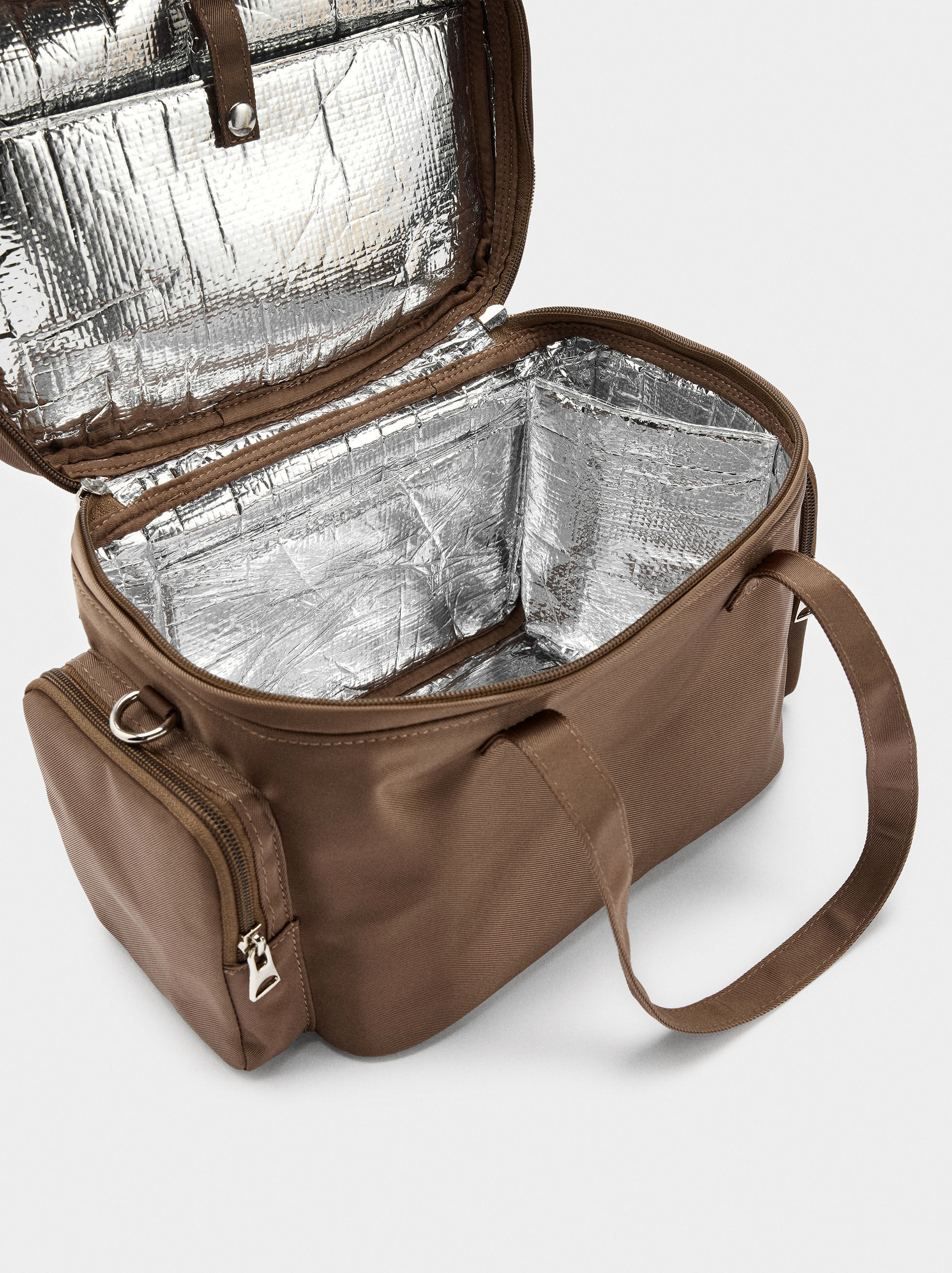 Einfarbige Nylon-Schultertasche