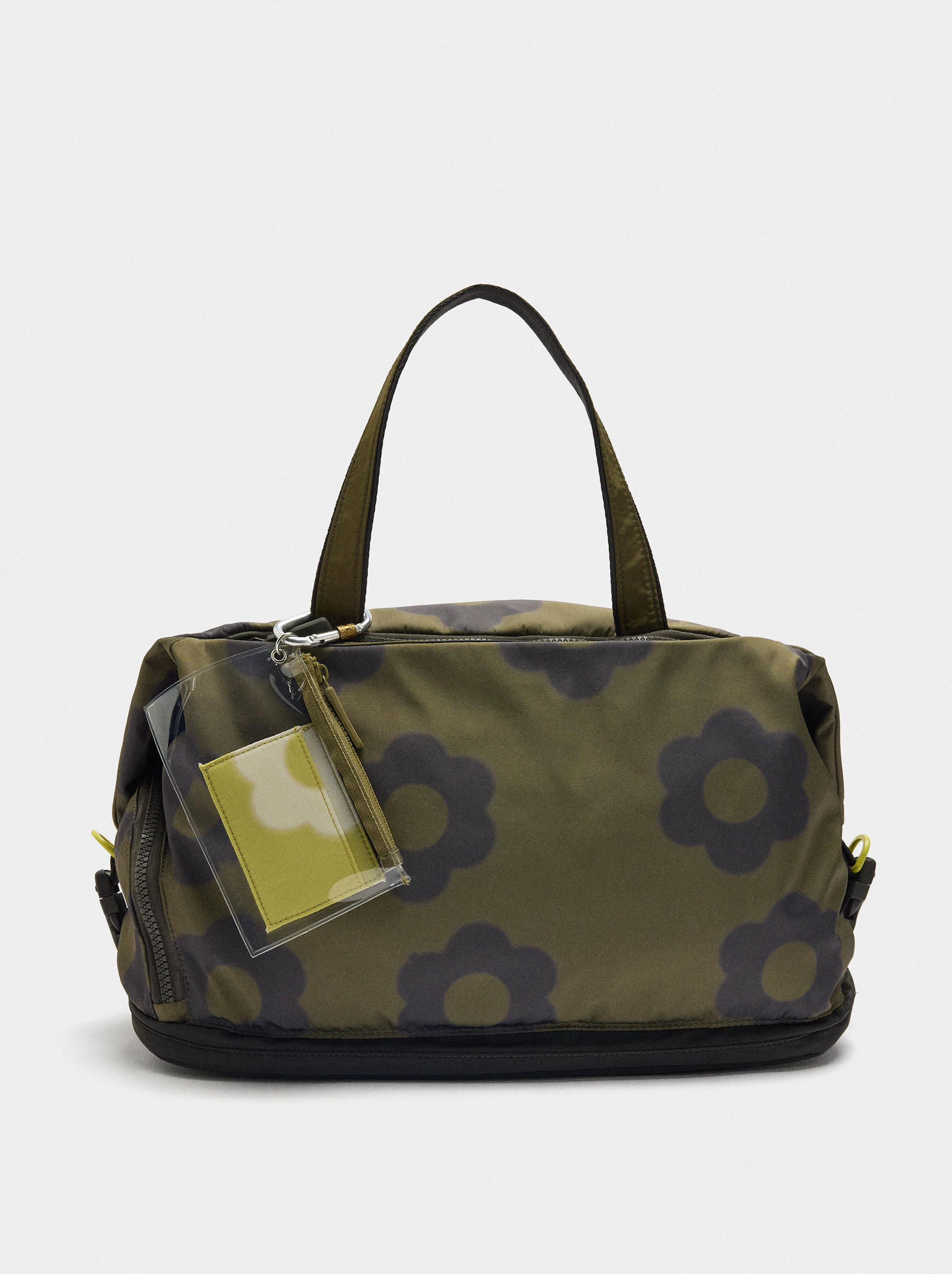 Sporttasche aus Nylon mit floralem Print
