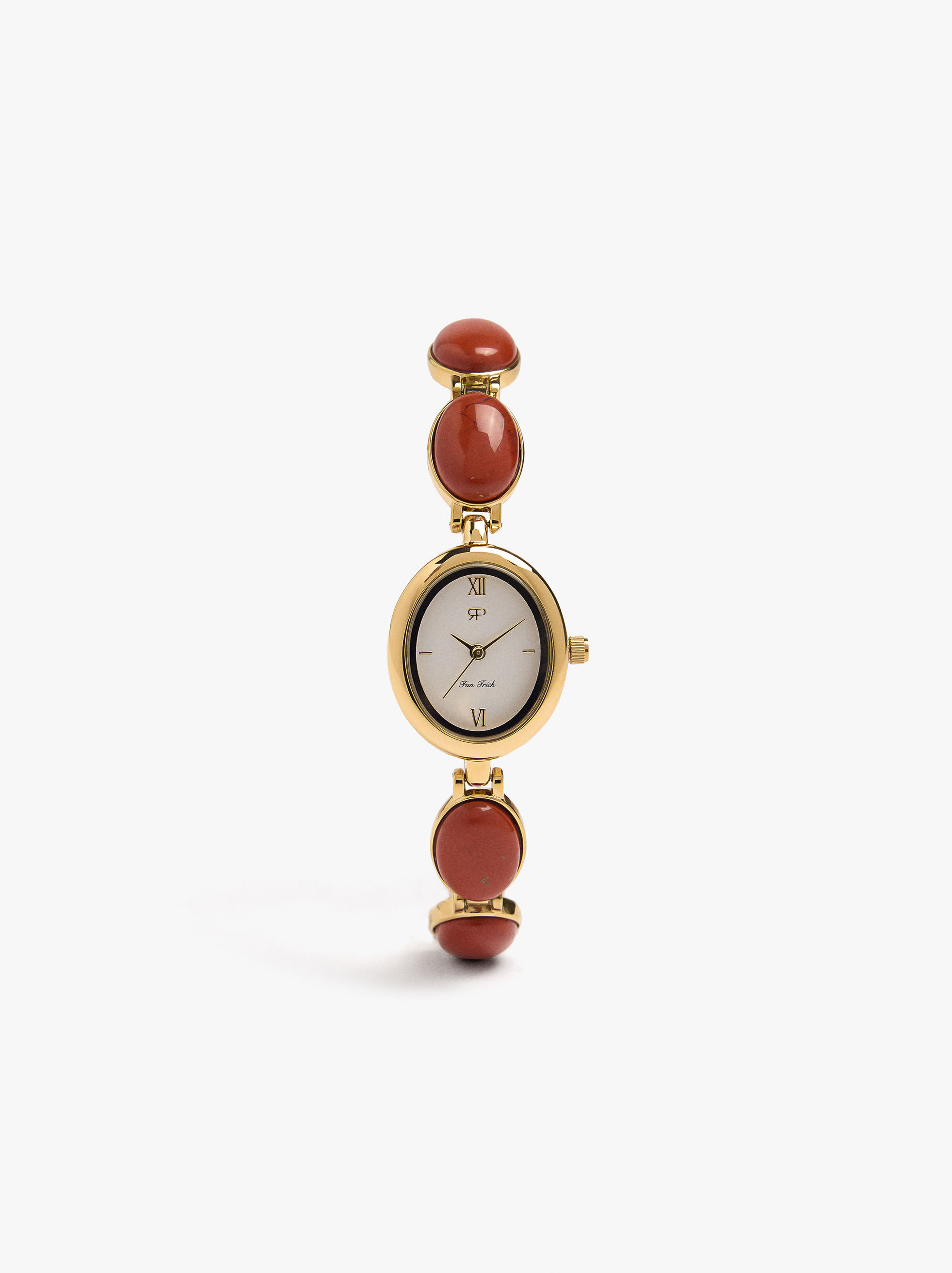 Ovaluhr mit Steinarmband
