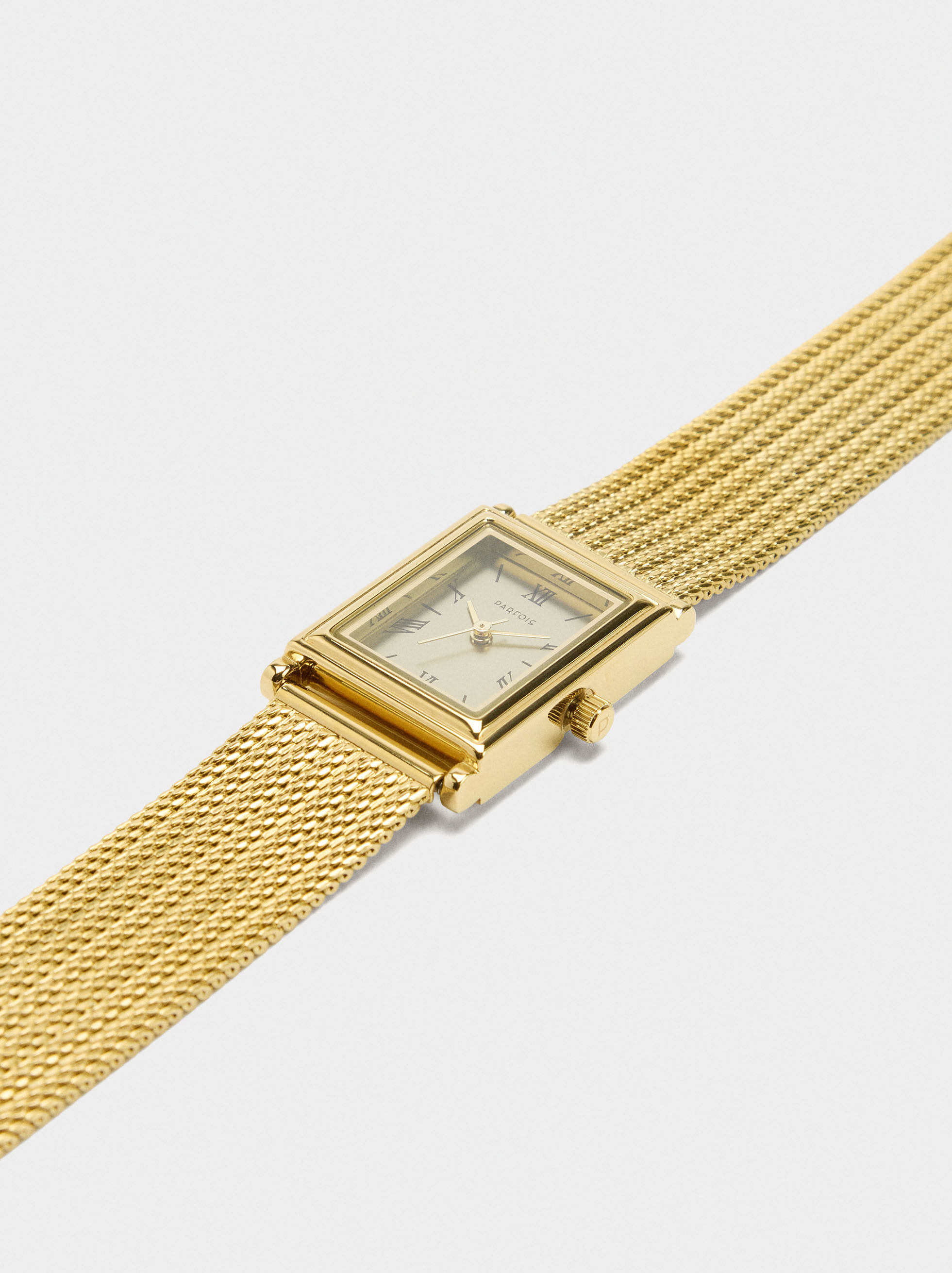 Quadratisches Uhr mit Metallarmband aus Stahl