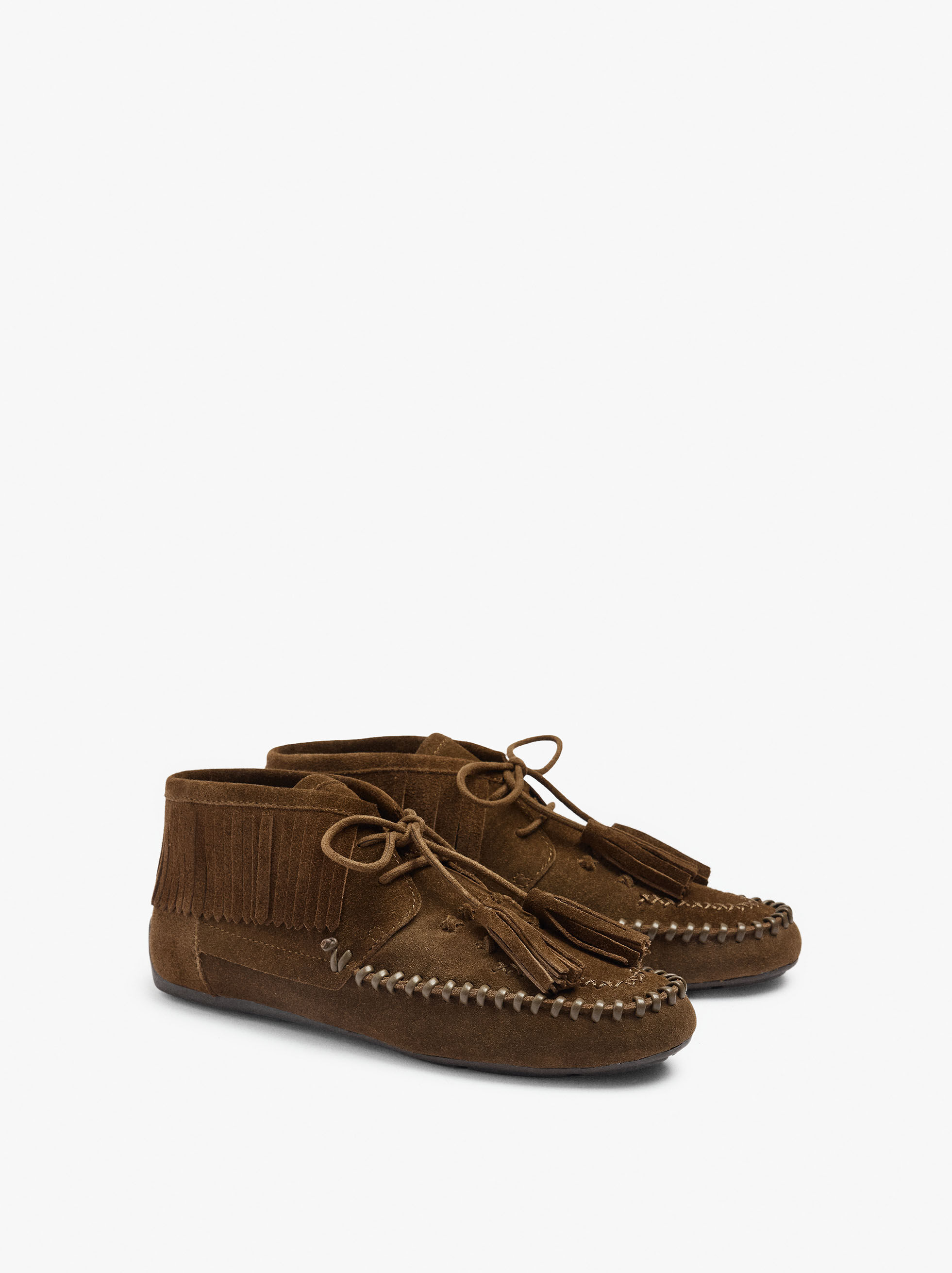 Lederstiefel mit Quasten