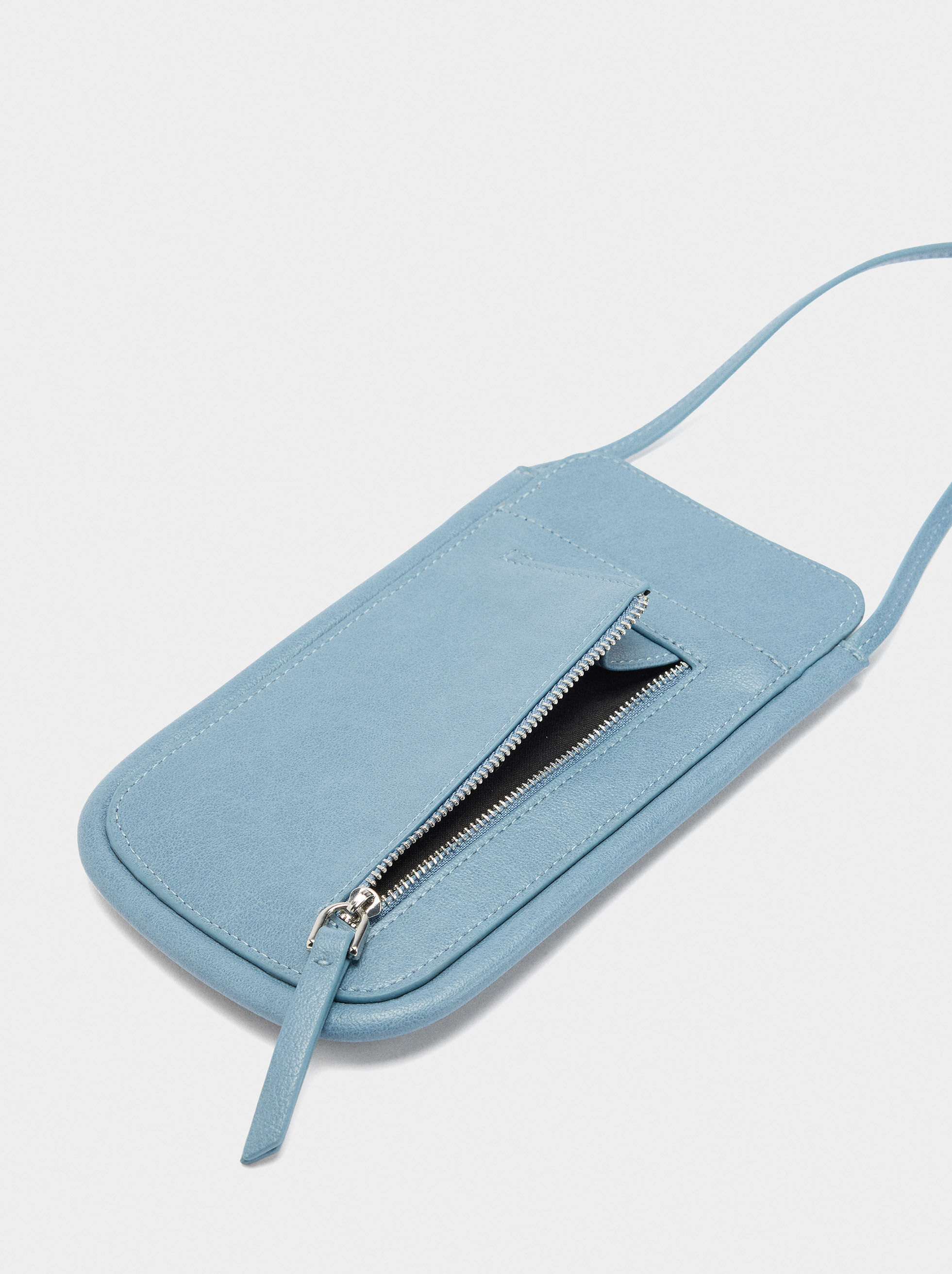 Handytasche mit Lederdetails
