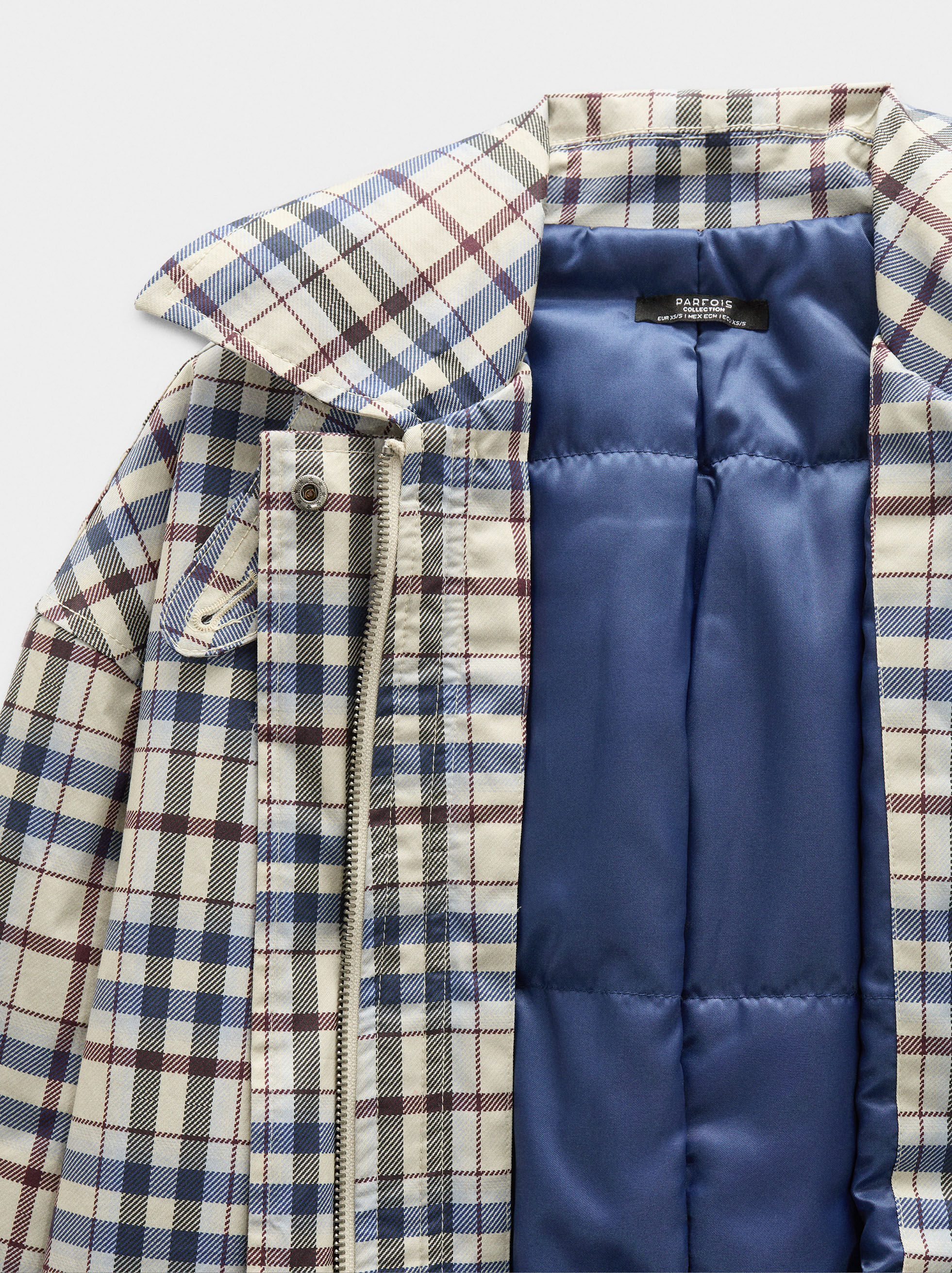 Wollparka mit quadratischem Muster