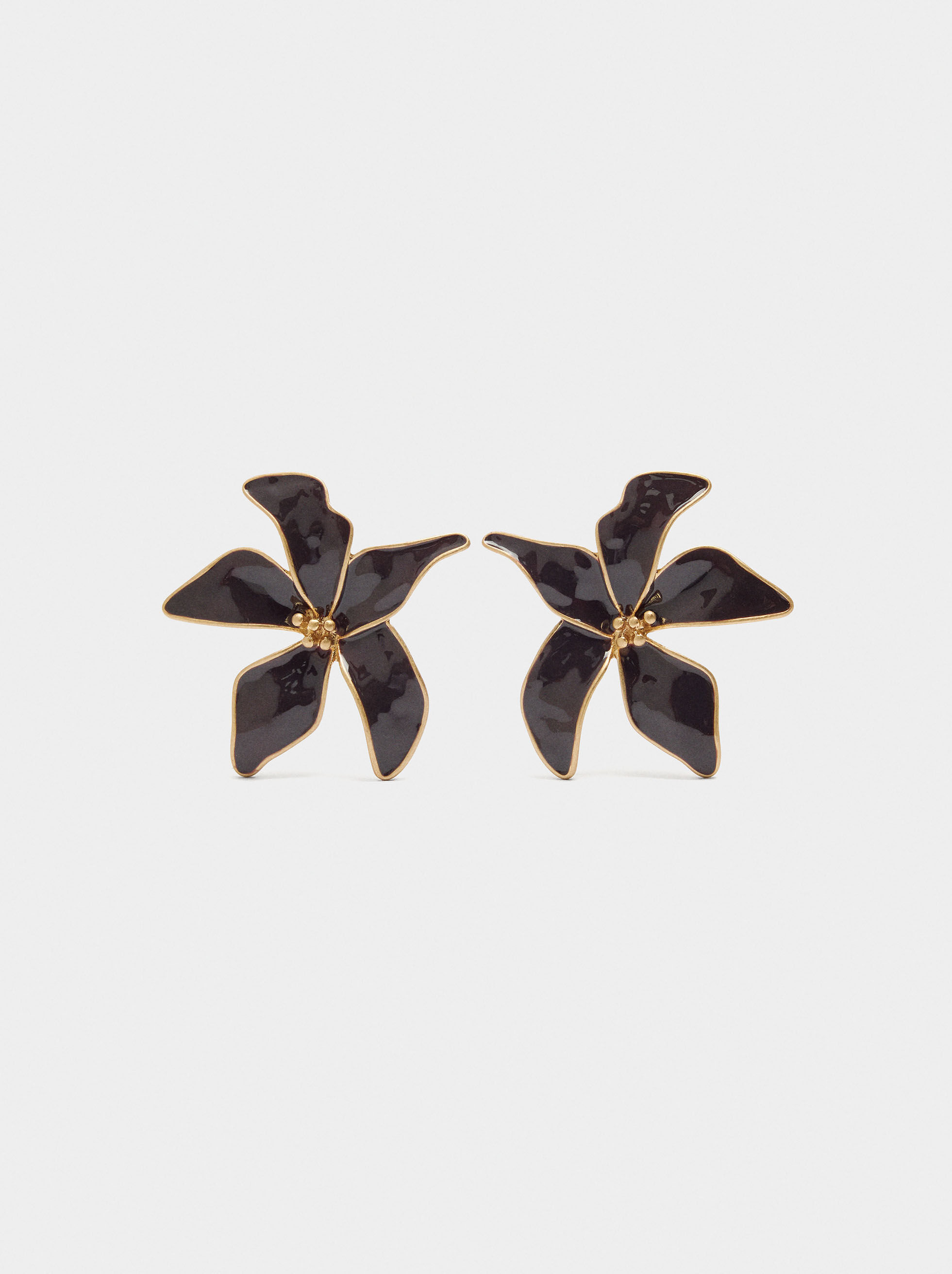 Flor-Ohrringe mit Emaille