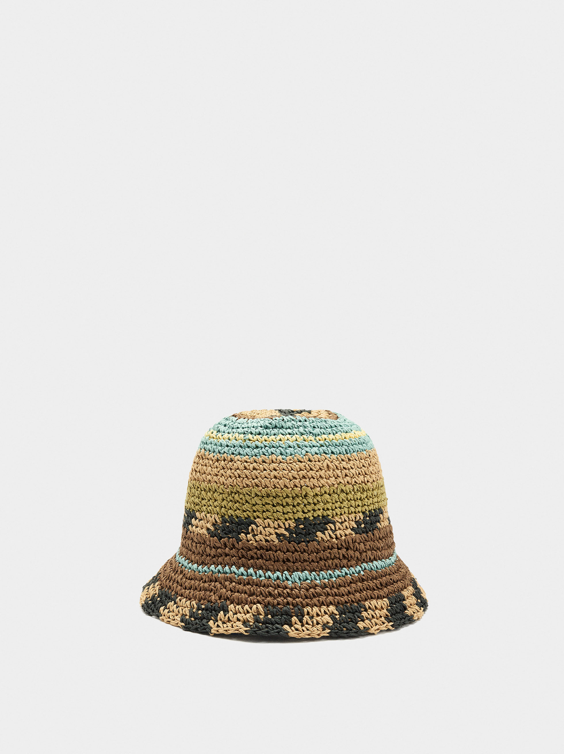 Farbfester Buckethut aus Strohoptik