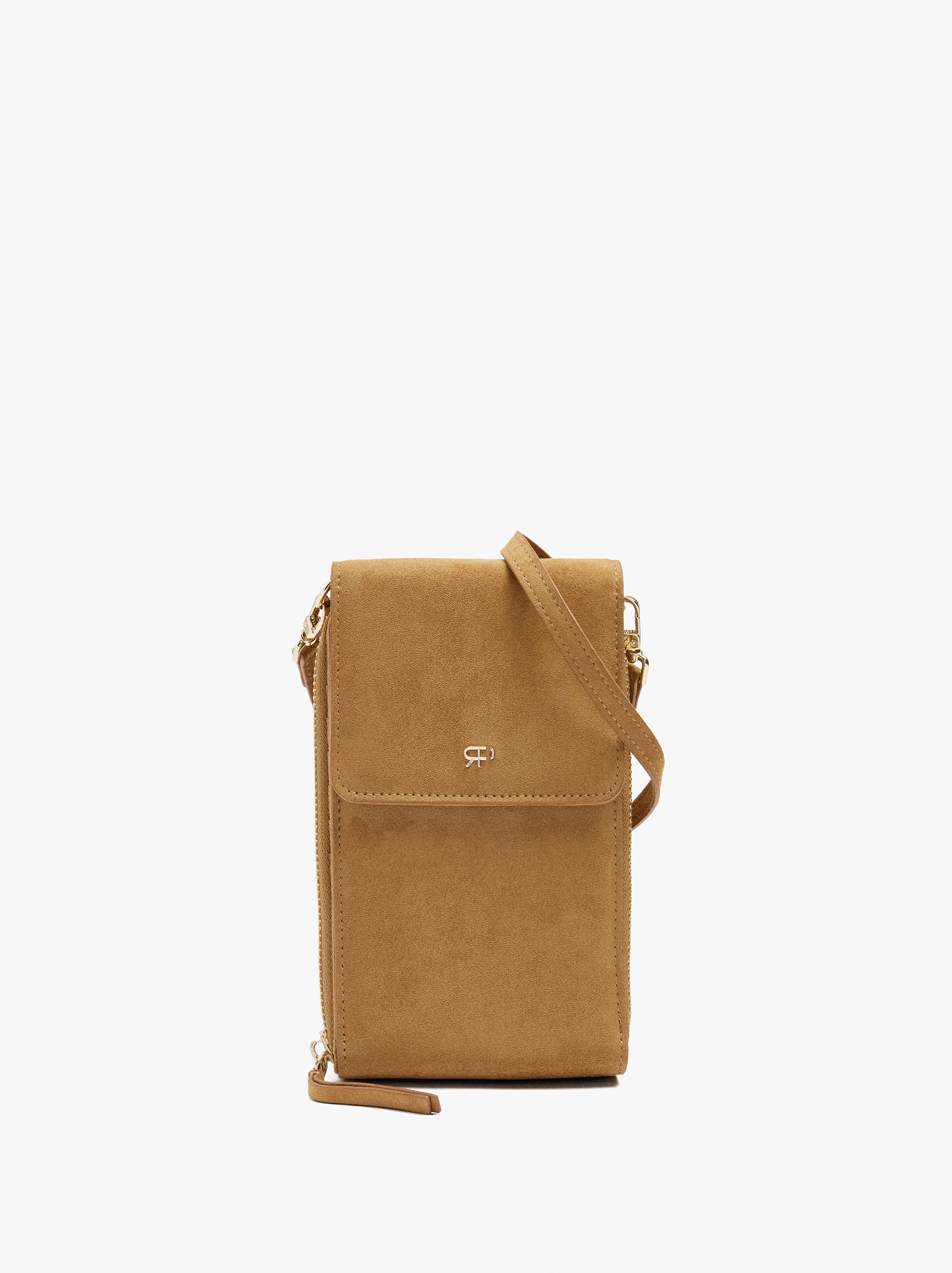 Handytasche aus Leder-Optik mit Klappverschluss