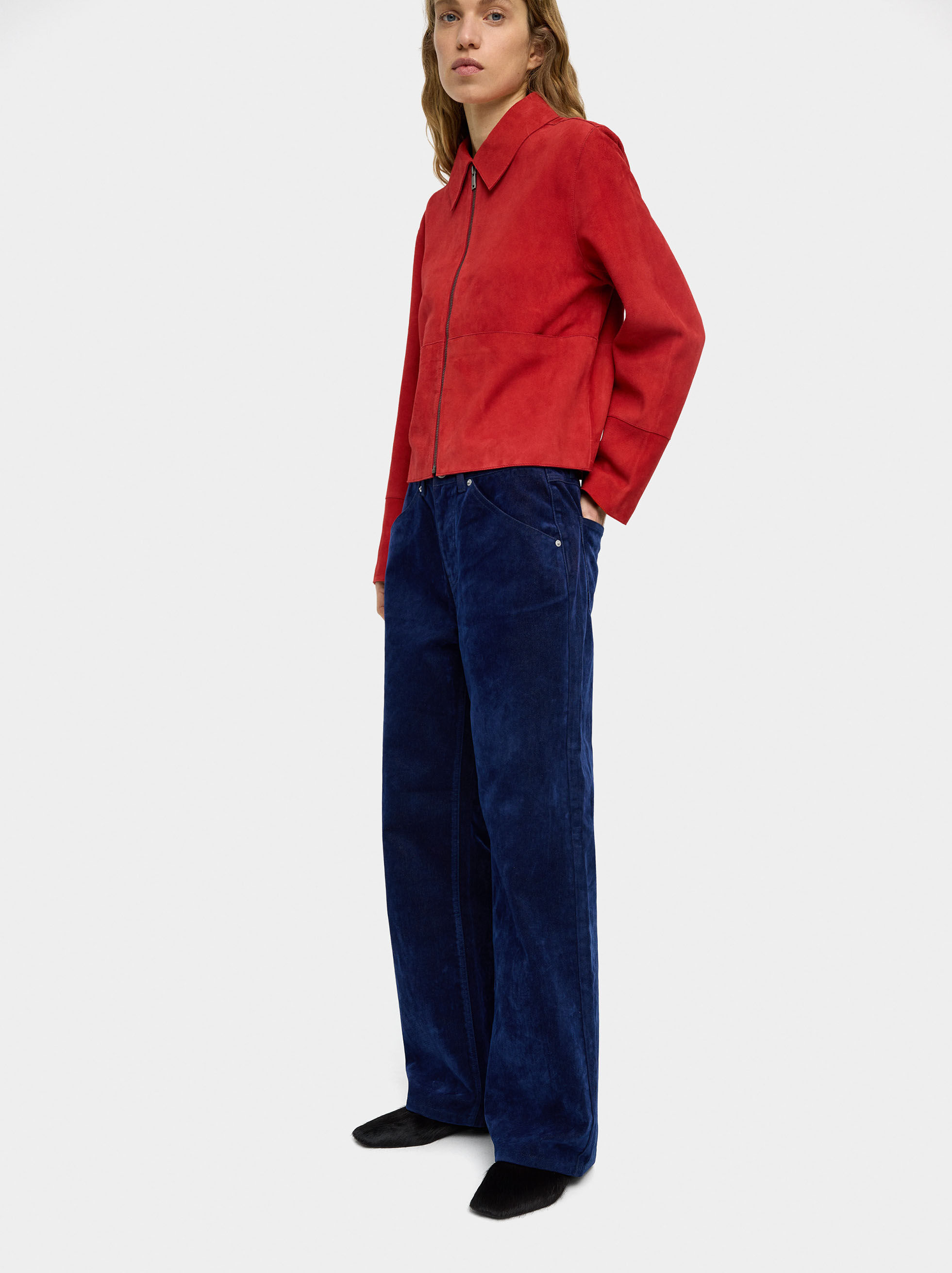 Baumwollhose mit Velour-Optik
