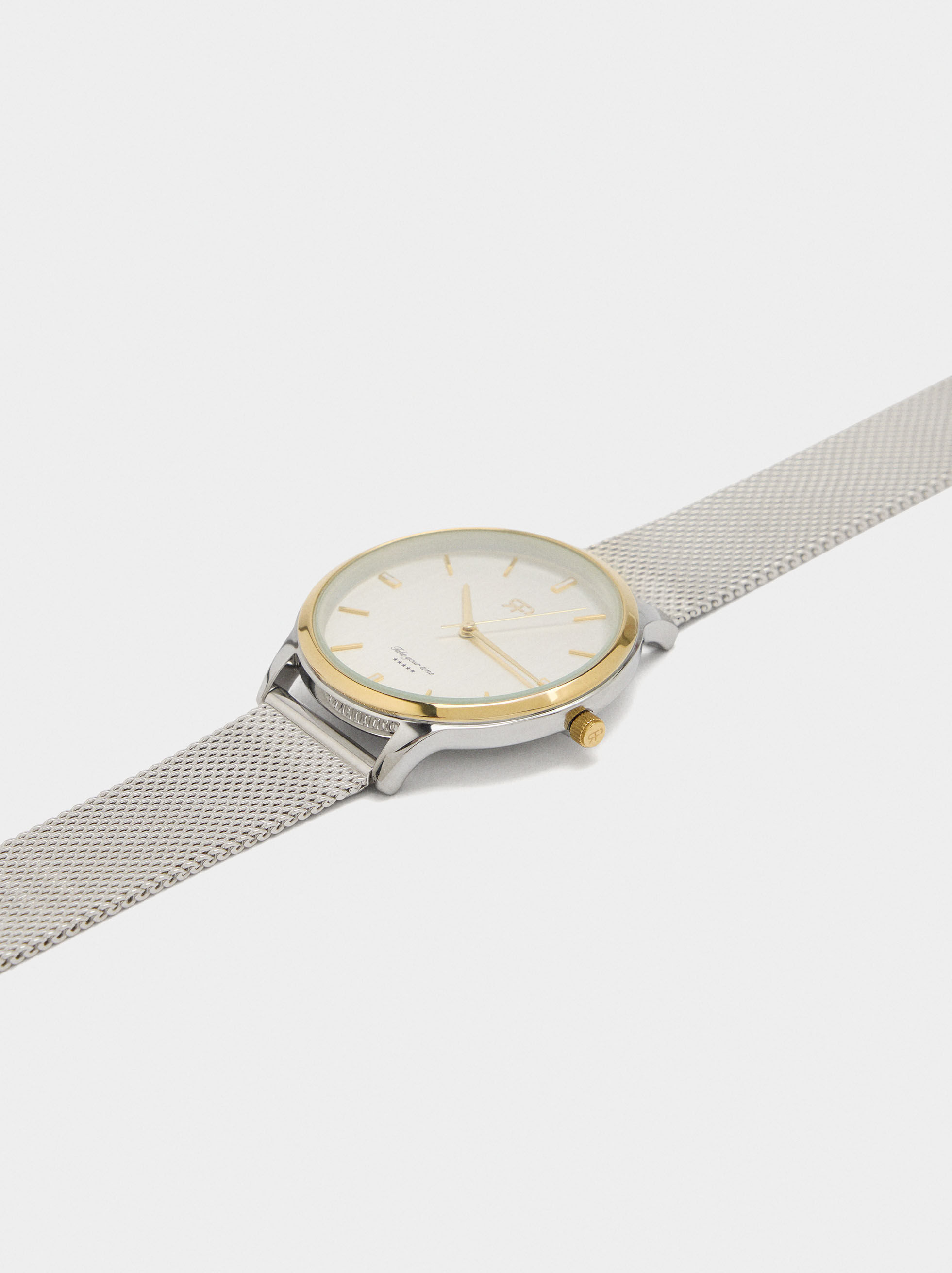 Bicoloruhr mit Metallarmband aus Edelstahl