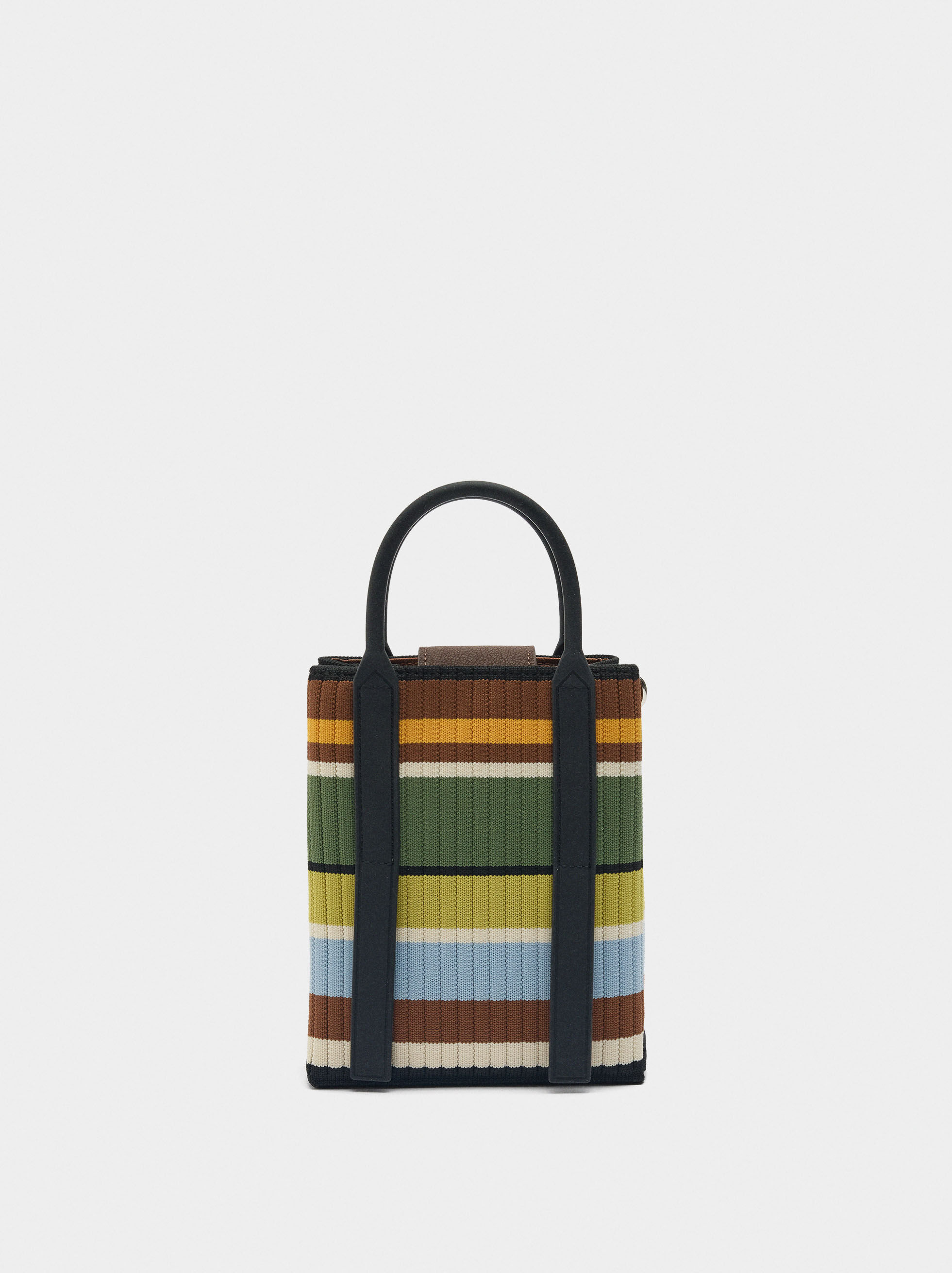 Gestrickte Handy-Tasche mit Streifen