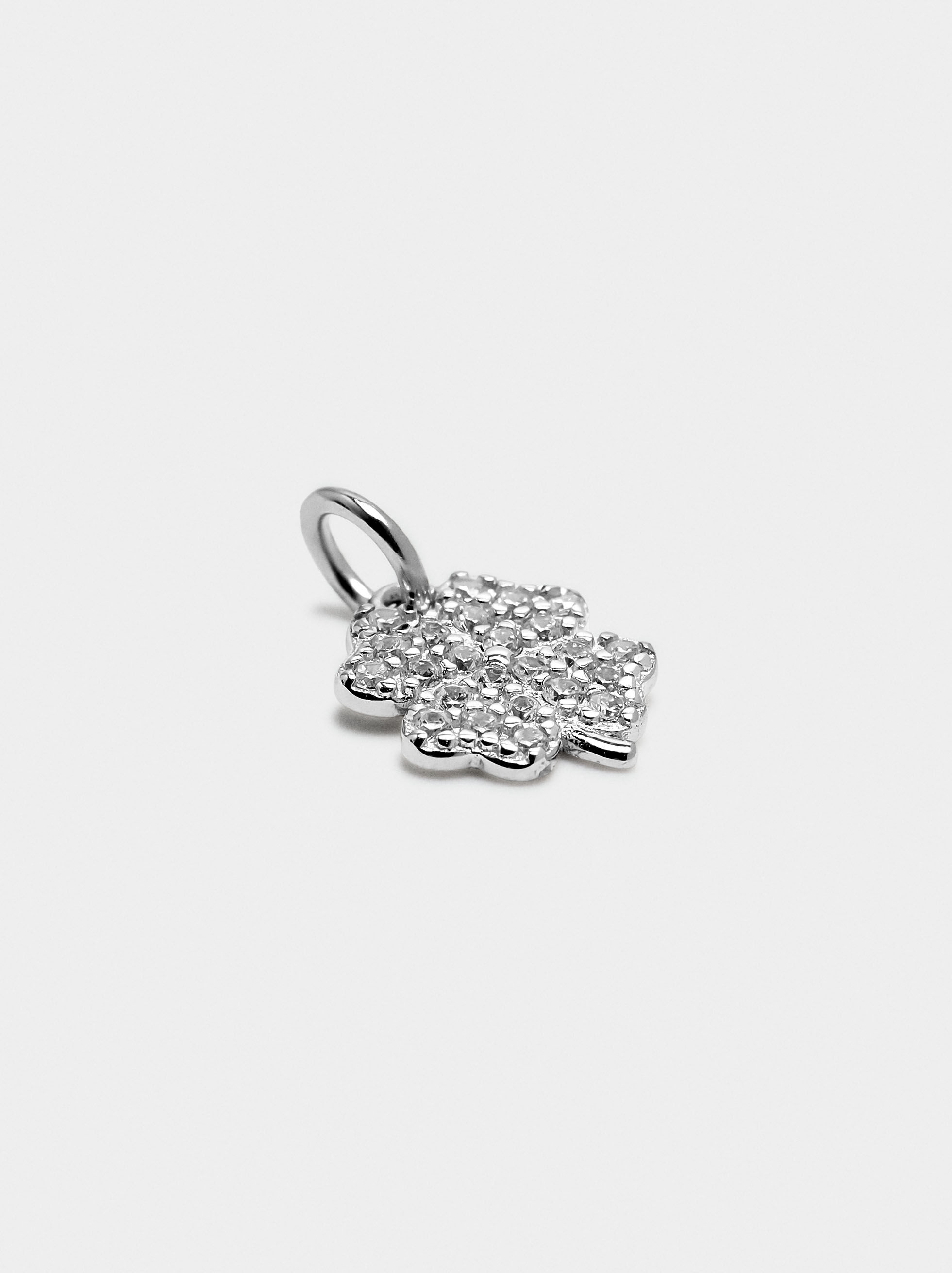 Charm trevo mit Zirkonien - Silber 925