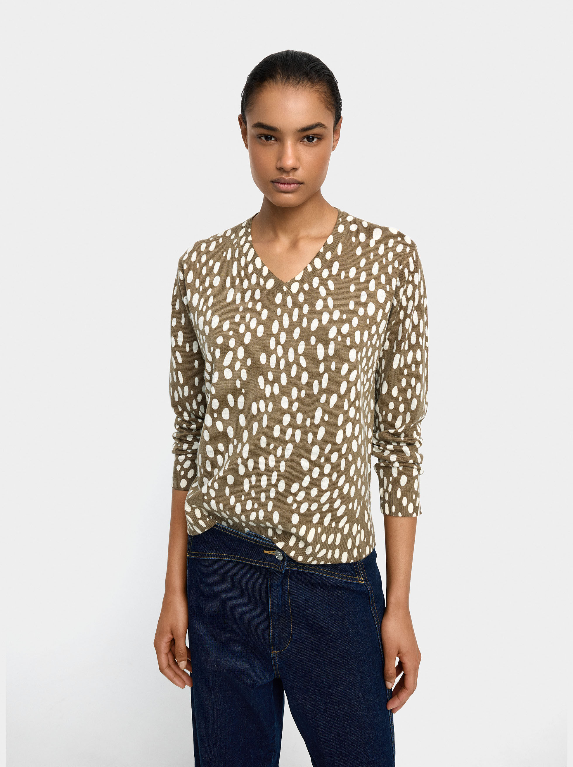 Gestrickte T-Shirt mit Print